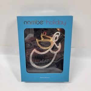 Nambe Holiday Angel Christmas Ornament NIB Gold & Silver Tone 4"